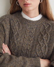 Load image into Gallery viewer, Yerse Cable merino nep yarn jumper Plumo