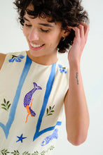 Load image into Gallery viewer, Compañia Fantastica Palm & Mermaid print column dress Multi - CW CW