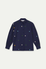 Load image into Gallery viewer, Compañia Fantastica sprinkled flower embroidered shirt Navy