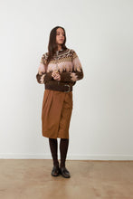Load image into Gallery viewer, Orfeo Alistair zip front nordic jacquard cardigan Chocolate Rose