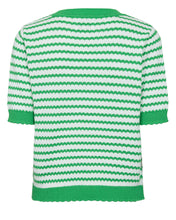 Load image into Gallery viewer, Numph Mari scallop stripe jacquard knit Classic Green - CW CW