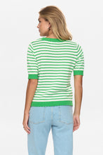 Load image into Gallery viewer, Numph Mari scallop stripe jacquard knit Classic Green - CW CW