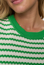 Load image into Gallery viewer, Numph Mari scallop stripe jacquard knit Classic Green - CW CW
