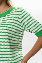 Load image into Gallery viewer, Numph Mari scallop stripe jacquard knit Classic Green - CW CW