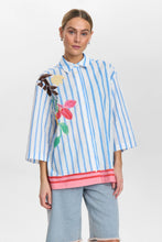 Load image into Gallery viewer, Numph Wendie artwork striped shirt Blue White
