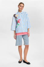 Load image into Gallery viewer, Numph Wendie artwork striped shirt Blue White
