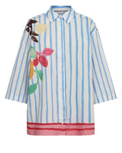 Load image into Gallery viewer, Numph Wendie artwork striped shirt Blue White