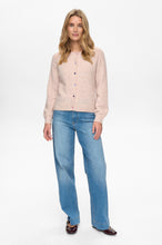 Load image into Gallery viewer, Numph Rietto pointelle multi colour button cardigan Mushroom
