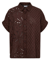 Load image into Gallery viewer, Numph Palma broderie patchwork shirt Chicory Coffee - CW CW