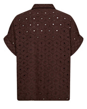 Load image into Gallery viewer, Numph Palma broderie patchwork shirt Chicory Coffee - CW CW