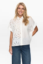 Load image into Gallery viewer, Numph Palma broderie patchwork shirt Bright White