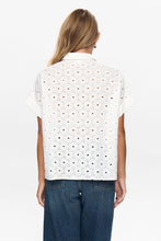 Load image into Gallery viewer, Numph Palma broderie patchwork shirt Bright White