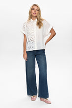 Load image into Gallery viewer, Numph Palma broderie patchwork shirt Bright White
