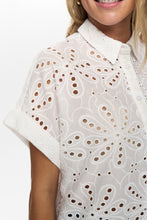 Load image into Gallery viewer, Numph Palma broderie patchwork shirt Bright White