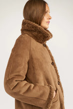Load image into Gallery viewer, Numph Minda reversible teddy and suede coat Dachshund