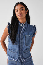 Load image into Gallery viewer, seventy + mochi Pablo denim waistcoat Overdyed Lilac
