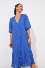 Load image into Gallery viewer, Haven Naxos broderie dress Cobalt
