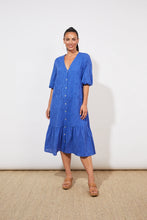 Load image into Gallery viewer, Haven Naxos broderie dress Cobalt
