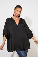 Load image into Gallery viewer, Haven Barbados satin relaxed oversized top Jet