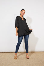 Load image into Gallery viewer, Haven Barbados satin relaxed oversized top Jet
