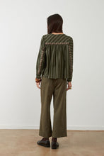 Load image into Gallery viewer, Orfeo Kristin embellished back detail shirt Khaki Stripe