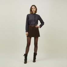 Load image into Gallery viewer, Artlove Saloria woven check ruffle shirt Blue