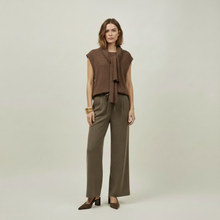 Load image into Gallery viewer, Artlove Ereane drawsting front tailored trouser Brown