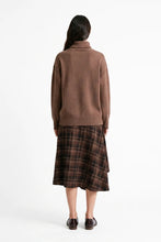 Load image into Gallery viewer, Artlove Celine check asymmetric skirt Brown