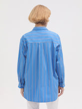 Load image into Gallery viewer, Nice Things Striped poplin shirt Medium Blue
