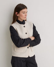 Load image into Gallery viewer, Yerse Boiled wool patch pocket gilet Ecru