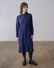 Load image into Gallery viewer, Bibico Bea textured dress Blue stripe