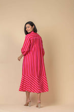Load image into Gallery viewer, Handprint Dream Apparel Redwood cotton dress soneva Stripe Pink Red - CW CW