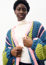 Load image into Gallery viewer, FRNCH Lobelia Chunky vertical stripe cardigan Multicolour