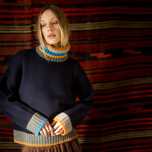 Load image into Gallery viewer, Bonté Bailey feature stripe oversized knit Navy Multi