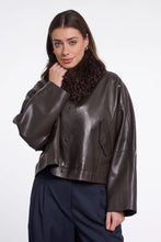 Load image into Gallery viewer, Rino & Pelle Banu faux fur & magnet scarf Coffee Roast