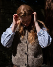 Load image into Gallery viewer, Bibico Elaine hand knit waistcoat Nutmeg