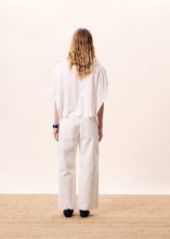 Load image into Gallery viewer, FRNCH self colour textured ticking stripe jean Creme