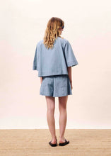 Load image into Gallery viewer, FRNCH Citrine textured denim shirt Washed Blue - CW CW