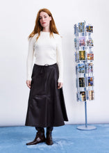 Load image into Gallery viewer, FRNCH Mokpo faux leather midi skirt Fig Brown