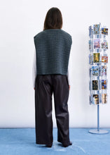 Load image into Gallery viewer, FRNCH Harrison checkered gilet Dark Navy Grey