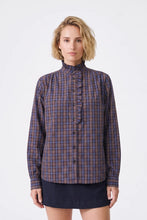 Load image into Gallery viewer, Artlove Saloria woven check ruffle shirt Blue
