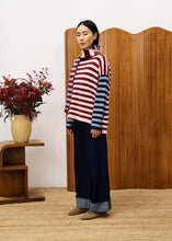Load image into Gallery viewer, FRNCH Persan stripe jumper and scarf set Multi
