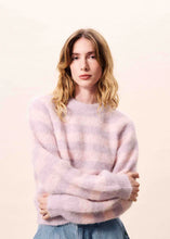 Load image into Gallery viewer, FRNCH Yulia stripe alpaca knit Pale Rose Lavender