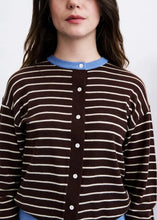 Load image into Gallery viewer, FRNCH Kastro cardigan and scarf set Ice Chocolate
