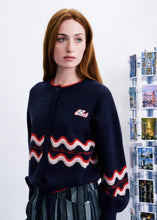 Load image into Gallery viewer, FRNCH Roadtrip jacquard cardigan Navy
