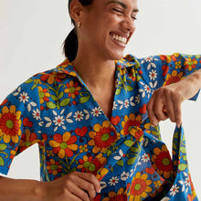 Load image into Gallery viewer, Compañia Fantastica Garden print shirt Blue - CW CW