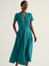 Load image into Gallery viewer, Seasalt Carved Wood linen dress Deep Dive - CW CW