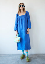 Load image into Gallery viewer, DR BLOOM Sorbete linen dress Azul