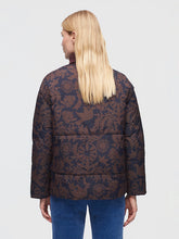 Load image into Gallery viewer, Nice Things Folk print reversible padded jacket Navy