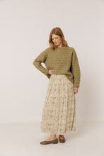 Load image into Gallery viewer, Indi & Cold Textural wavy jacquard knit pullover Safari Green
